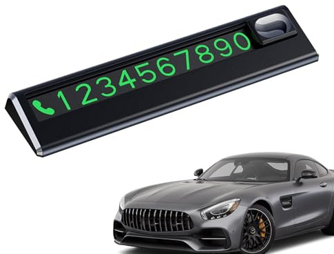 Accesorios para el automóvil Aparcamiento - Placa de matrícula de coche, placa de estacionamiento temporal | Teléfono digital luminoso coche móvil matrícula accesorios para coche, tarjeta de
