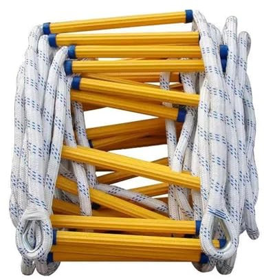 Ayztantine Escalera De Cuerda Escalera de Escape 15m Metros Escalera de Escape en Caso de Incendios Cuerda de Rescate Antideslizante Respuesta de Seguridad en el Trabajo de Emergencia Autorescate