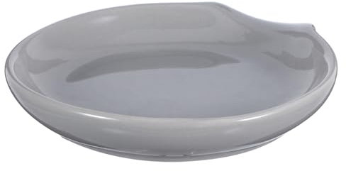 BRIGHTFUFU Stoviglie Porcellana Cucchiaio Cucchiaio Porta-cucchiaio Per Piattino Portacucchiaio in Porcellana Portacucchiaio Per Piano Cottura Porta Mestoli Da Cucina Dark Grey Ceramica