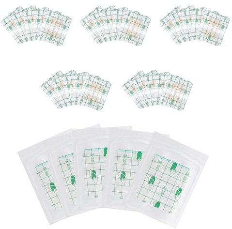 25 Stück Duschpflaster Wasserfest,Wasserfeste Pflaster,Wasserdichte Pflaster Nach op,Sterile Wundpflaster,Wundverband zum Duschen,Transparent Wasserpflaster für Schwimmen,Dusche,Sport,Tattoo(6x7cm)