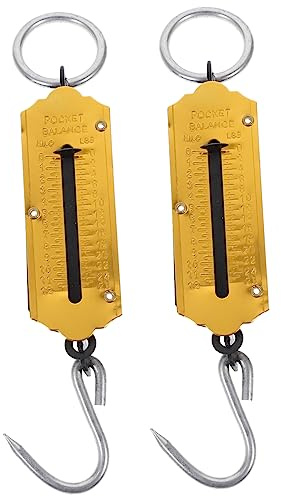 TOGEVAL Bilancia a Molla Sospesa Portatile 12 Kg Gancio Resistente, Scala Doppia Kg e Libbre, Set 2 Pezzi Per Casa, Cucina, Viaggio e Pesca
