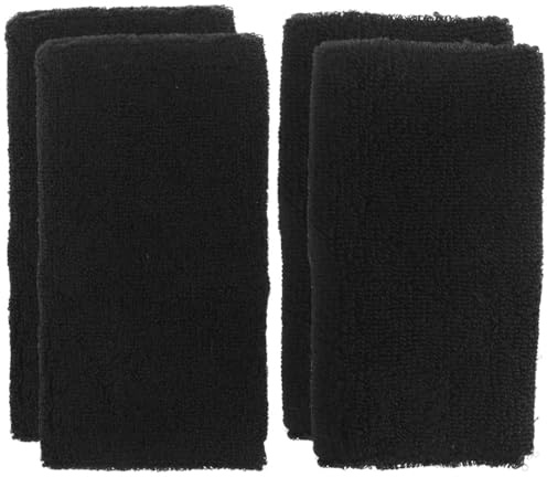 TOYANDONA 2 Pares Muñequeras Deportivas Elásticas Negras, Bandas de Sudor para Muñecas de Algodón Poliéster, Protectores de Muñeca Cómodos para Entrenamiento y Fitness, Soporte Seguro