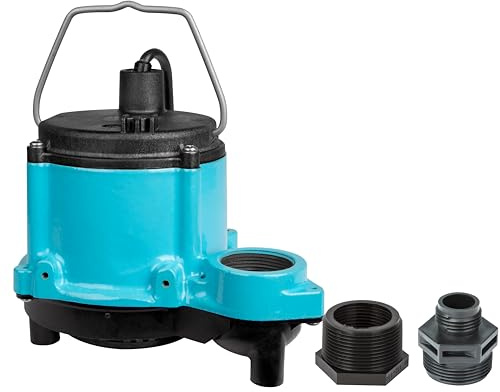 Little Giant 1/3 HP Submersible Sump Pump, Manual, Blue