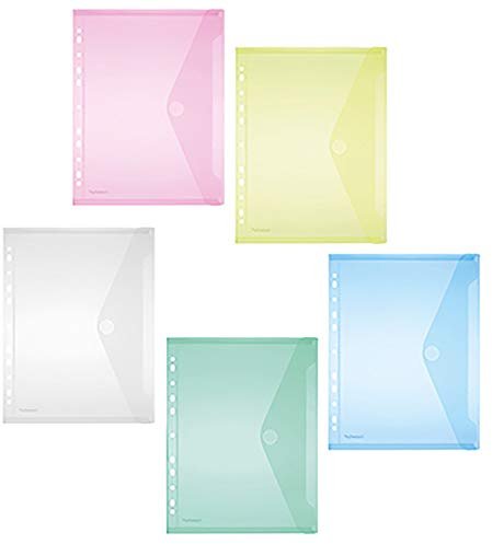 Sichttasche A4, Klappe, Lochrand, transp. fbg.sort. PG/10St