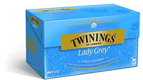 Twinings Lady Grey Tee 50g, Reichhaltige Mischung chinesischer Teesorten mit Orangen- und Zitronenschale, vollendet mit Bergamotte-Aroma. 25 Teebeutel, Tea 2er Pack (2 x 50 g)