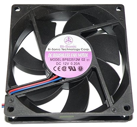 Bi-Sonic BP922512M - Fan DC 12V 0.20A - 34 dBA - 50,5 pies cúbicos/min - 92 x 92 x 25 mm