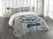 ABAKUHAUS Anker Tagesdecke Set, Anker Schädel Meer Seil, Set mit Kissenbezügen Feste Farben, für Doppelbetten 220 x 220 cm, Marineblau Beige
