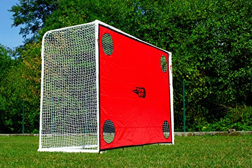 But de Football 3 x 2m - Stadium - Filet épais et résistant - Tout Inclus/avec Options : Ballon de Foot ou Mur de tir (But + Mur de tir Rouge)