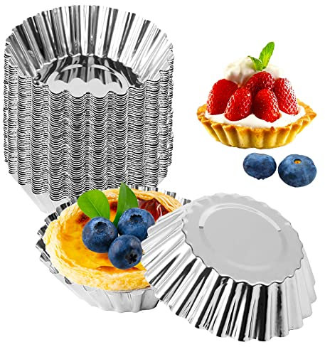 Stampi per Crostatine Stampi, 30 Pezzi di Stampo per Crostate di Uova, per Budini, Muffin, Torte, Biscotti