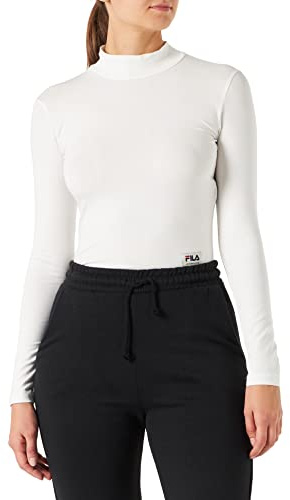 FILA dam Tarsia Cropped Turtle Neck Långärmad Skjorta T-tröja