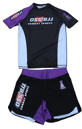 OSS Sports BJJ - Pantalones cortos de compresión para hombre, sin GI, MMA, con bolsillos, doble capa, secado rápido, juego de clasificación BJJ, 2 piezas, BJJ Jiu Jitsu - Kit de agarre sin GI,