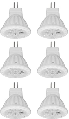 Bombilla LED MR11 GU4, 4W, 220V, Base de Cerámica, Regulable, Luz Blanca, 360lm, 6 Unidades, para Jardín y Paisaje