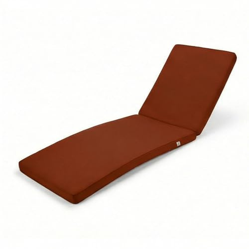Déco Arts Cuscino Bain de Soleil - Cuscini Rettangolari per Sedia a Sdraio - Cuscino Sfoderabile con Trattamento Impermeabile e Maniglie di Trasporto - Certificato Oeko-TEX - 185x60x5 cm, Terracotta
