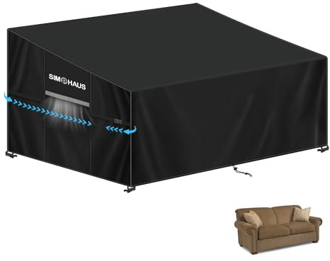 SIMPHAUS Funda Sofa Palets Exterior Impermeable Funda Sofa de Jardin Funda Protectora Sofa Palets Oxford 420D Anti UV Fundas Muebles Jardin 135x85x81/61cm