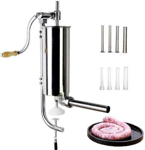 Macchina per insaccatrice verticale per salsicce, macchina per salsicce in acciaio inossidabile con 8 ugelli di riempimento, macchina per insaccatrice per salsicce in acciaio inossidabile, uso commer