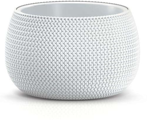 B2C Plant Pots Indoor Outdoor Plastic Flowerpot Small Medium Large Splofy Home Decorative Planter Braid yarn Mesh Effect (White, 37 cm - 9 litre)