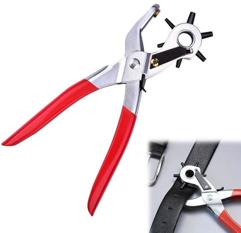 Lochzange, Gürtellochzange, Gürtel Lochzange, Leder Locher, Gürtel Locher, Ledergürtel Puncher, Lochzange für Leder, Profi Revolverlochzange, Leather Hole Punch Belt Puncher, 6 Größe, 2-4.5MM