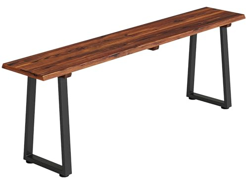Outsunny Banc de Jardin en Bois de Sapin Extérieur 150x28x48cm Carbonisé