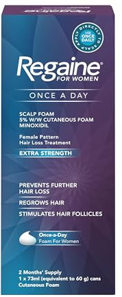 Regaine for Women Once A Day Scalp Foam (1x 73ml), Extra Strength Hair Regrowth Treatment for Female Hair Loss, to Regrow and Stimulate Follicles