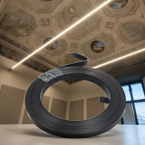 LEDLUX Sistema Illuminazione Cavi Tesi StarLine - Banda in Acciaio 25 Metri StarLine per Sistema Illuminazione Cavi Tesi, Profilo 16mm Spessore 0,5mm per Strisce LED