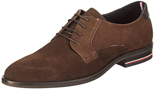 Tommy Hilfiger Zapatos de Traje para Hombre Signature Hilfiger Suede Shoe de Ante, Marrón(Cocoa), 40 Eu