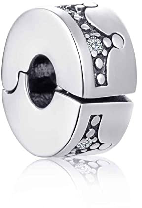 ZiNuo 925 Sterling Silber Herz Anhänger Kreuz Verschluss für Pandora Armbänder, Sterling Silber Kristall Sterling Silber
