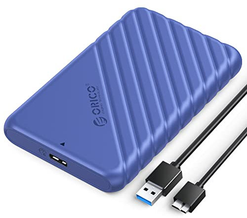 ORICO Case HDD 2.5 SATA USB 3.0, Case Hard Disk per HDD e SSD 9.5mm e 7mm, Supporto UASP, TRIM,Nessuno Strumento Richiesto(Blu)