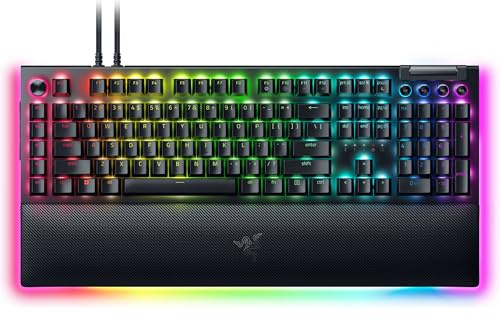 Razer BlackWidow V4 Pro Wired Mechanical Gaming Keyboard: Green Switches Tactile & Clicky - Doubleshot ABS Keycaps - Command Dial - Chroma RGB - Magnetic Wrist Rest - Snap Tap