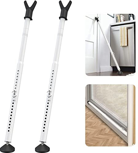 YeYeBest Barra di sicurezza per porta scorrevole e serratura per porta/finestra, confezione da 2, barra di sicurezza per la casa, 71-114 cm, regolabile dall'interno, per appartamento, camera da letto,