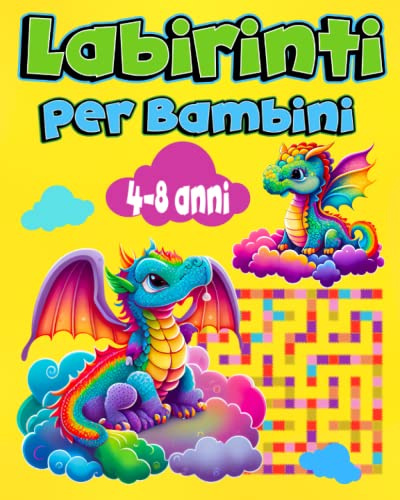 Labirinti per bambini 4-8 anni: Libro di attività con 95 giochi di puzzle e problem solving con simpatiche immagini da colorare
