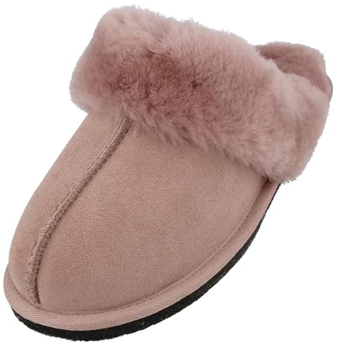 HAFLINGER Lammfell Hausschuhe North Star Filzpantoffel Rosa (Rosenholz 83), Gr 39