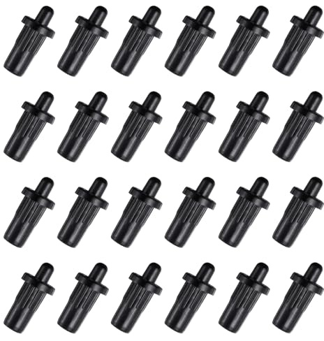 QUARKZMAN 24uds 7, 5mm Gabinete Puerta Reparación Pasadores Negro | Plástico Amortiguador Reemplazo Pasadores Resorte Eje Cargado, Muebles Puerta Panel Conector, para Persiana Cocina
