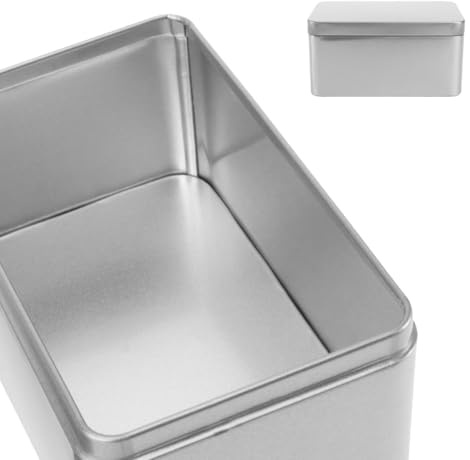 DOITOOL Rectangular Storage Container Tinplate Silver