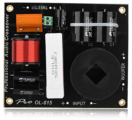 Mtlavishness 1 500 Watt 2-vägs crossover 2-vägs frekvensdelare 400 watt 17,0 × 13,0 × 5,0 2-vägs frekvensdelare delningsfilter professionell högtalardelare delvis enhet