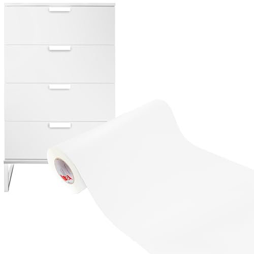 DecoMeister Papel Decorativo Adhesivo Para Muebles Blanco Mate Lámina Para Forrar Puerta Armario Vinilo Autoadhesivo Impermeable Para Exterior Mesa Encimera Pegatina Para Cocina En Rollo 50x250 cm