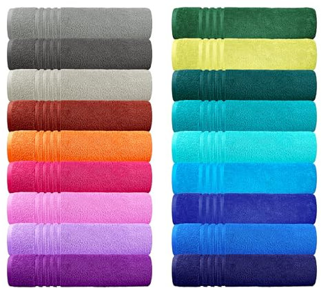 Lashuma Handtuch Set Blau - Marine, London 4er Pack Baumwolle Frottee Handtücher 50x100 cm