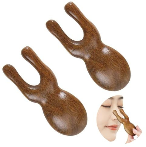 Gesichtsmassage-Werkzeuge für Nase und Augen, 2-teilige hölzerne Massage-Werkzeuge Gua Sha Werkzeug hölzerne Massagegerät für das ganze Gesicht. ﻿