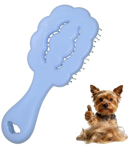 Cloud Shape Small Dog Grooming Brush - Ideal Puppy Hair Brushes for Maltese and Small Breeds- Perfect for Shih Tzus, Yorkies, and Maltipoos - (Blue)