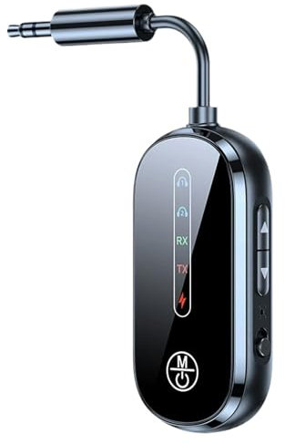 Transmisor inalámbrico - adaptador de audio para televisión y coche | Transmisor de señal compacto, remitente AV de largo alcance, unidad de transmisión estéreo FM, streamer WiFi digital p