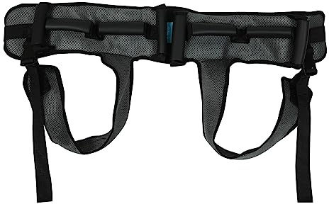 DEARMAMY Cinturón de Seguridad para Mayores con Asas Acolchadas y Correas de Sujeción Cinturón de Transferencia y para Caminar para y Cuidadores Color Gris