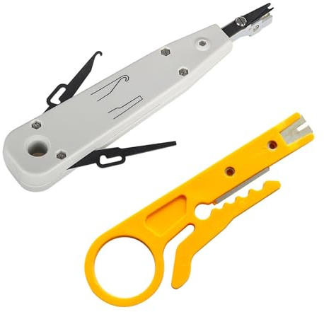 1 outil de poinçonnage professionnel avec pince à dénuder, dispositif de poinçonnage de précision pour prise murale Ethernet, câble téléphonique, outil multi-usage pour installation de prise Ethernet