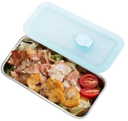 Contenitori Portamerenda In Acciaio Inossidabile Per Bambini | Riutilizzabile Contenitore Per Pranzo A Doppio Scomparto In Metallo | da Cucina per Mare Picnic Ufficio Campeggio Escursioni Pendolari