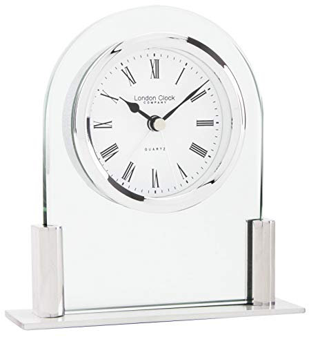 London Clock 17125 Glass Arch top mantel clock, 12.5 x 11.5 x 3.5cm
