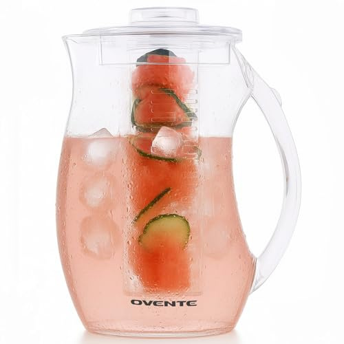 OVENTE 85 Ounce Fruit Infuser Water Pitcher, Clear PIA0852C