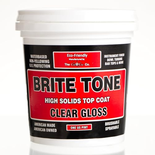 CrystaLac Brite Tone Polyurethane Instrument Finish, High Solids Non-Yellowing Super-Hard & Scratch Resistant Clear Coat for Musical Instruments, For Wood Metal Plastic & Glass, 16-Fl.Oz., Clear Gloss