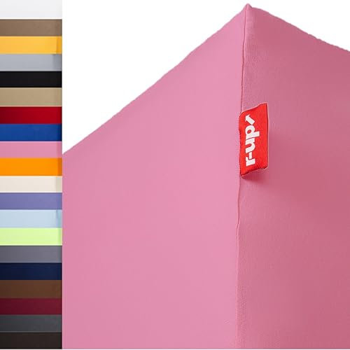 r-up Passt Spannbettlaken Doppelpack 90x200-100x200 bis 35cm Höhe viele Farben 100% Baumwolle 130g/m² Oeko-TEX stressfrei auch für hohe Matratzen (rosa)