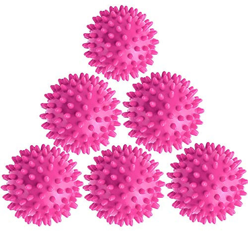 Wiederverwendbare Trocknerbälle, antistatisch, Weichspüler, Waschball, 6 Stück (Rosarot)