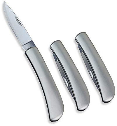 Kocpudu Fruit Knife, All Steel Foldable Fruit Knife Set, Exquisite and Beautiful, Small and Easy to Carry, Foldable Fruit Knife Suitable for Most Types of Vegetables and Fruits (3 Pieces)