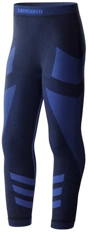 Ladeheid sous-vêtements Thermiques Caleçon Long Unisexe Enfant LAGI008 (Noir/Bleu Marine, 134-140)