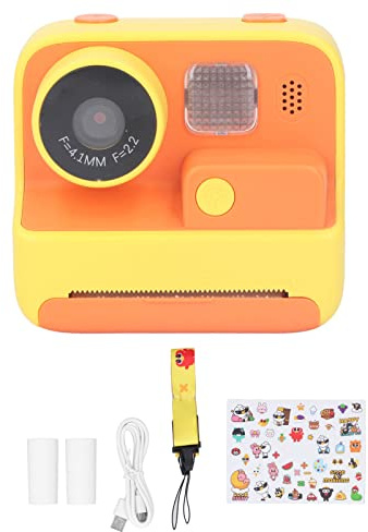 Cámara de impresión, fotos de 48 MP, batería de 1400 mAh, cámara para niños, frontal, trasera, lente doble, luz de relleno, selfie con cable USB para uso diario (sin tarjeta de memoria)